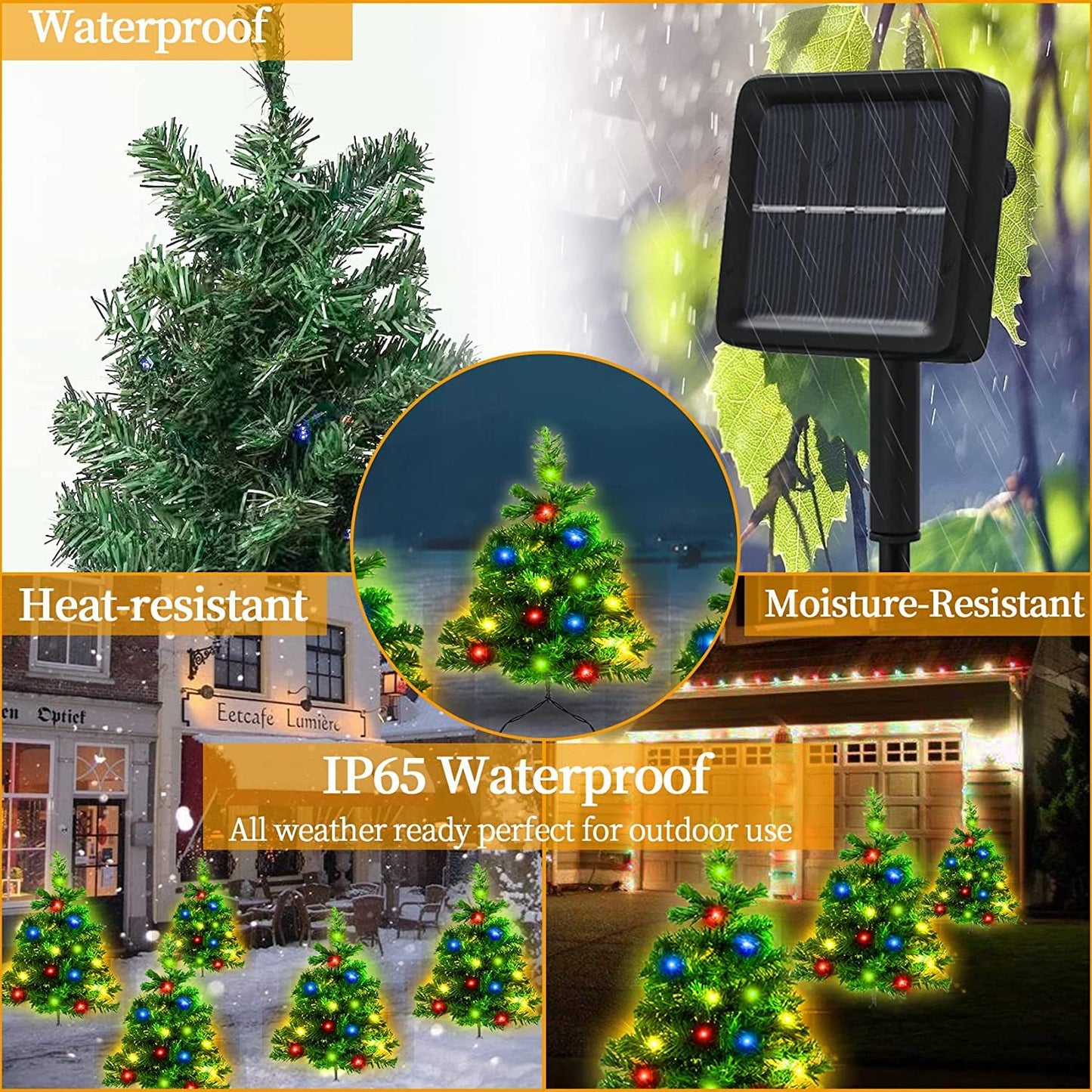 Solar Powered Pathway Christmas Trees