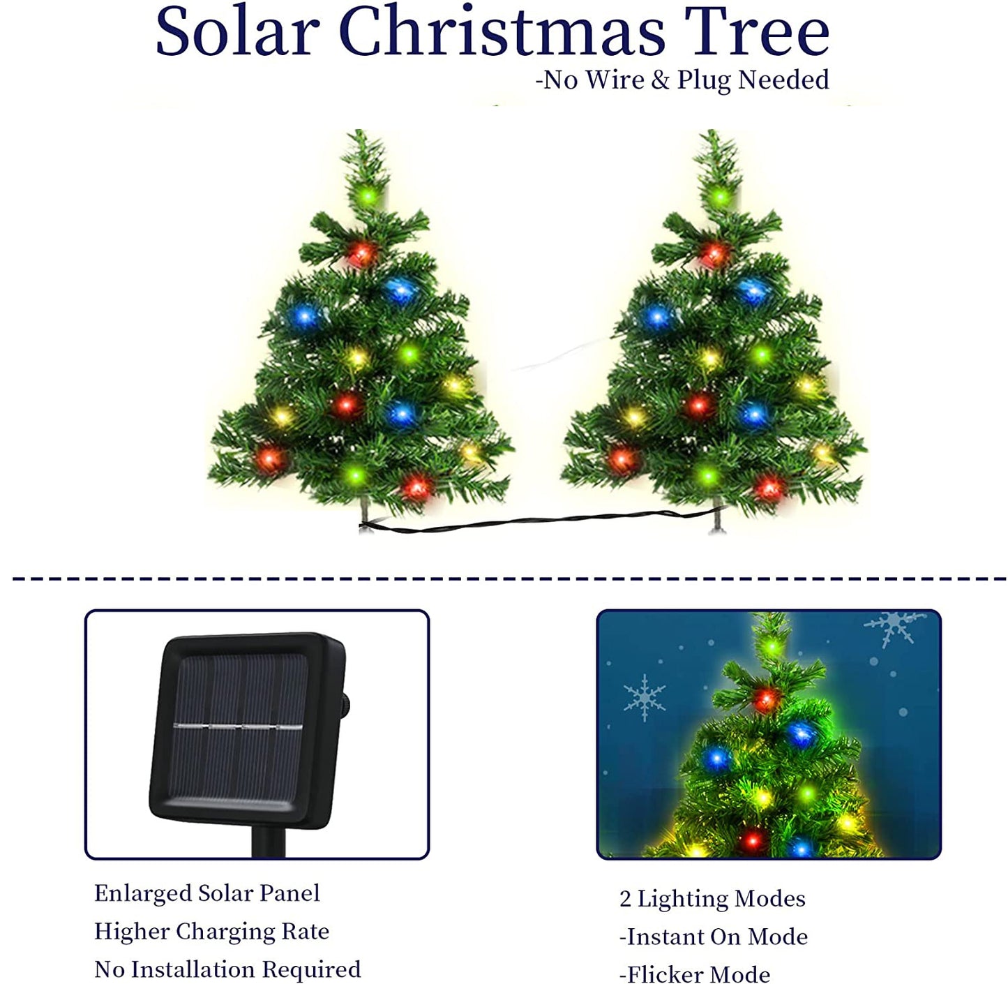 Solar Powered Pathway Christmas Trees
